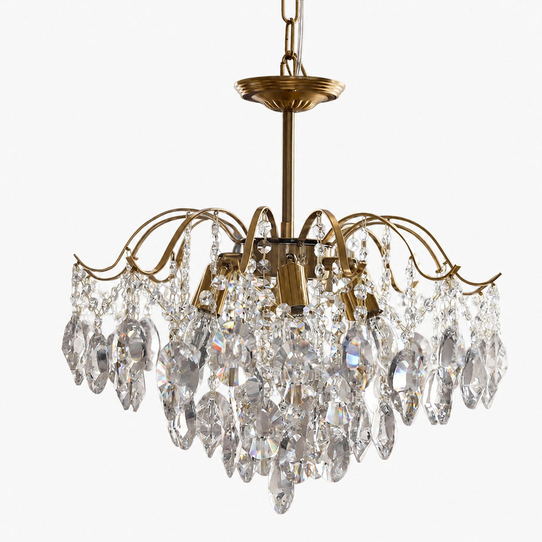 Vintage Sumptuous Teardrop Crystal Chandelier