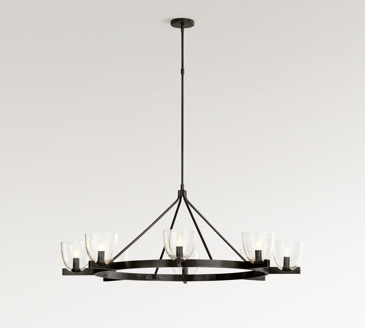Auria Hand-blown Glass Metal Chandelier - Contemporary Brass Design