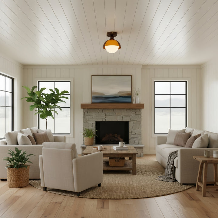 Afterglow Sunset Sculptural Glow Ceiling Lamp Modern Vintage Style for Hallway and Entryway