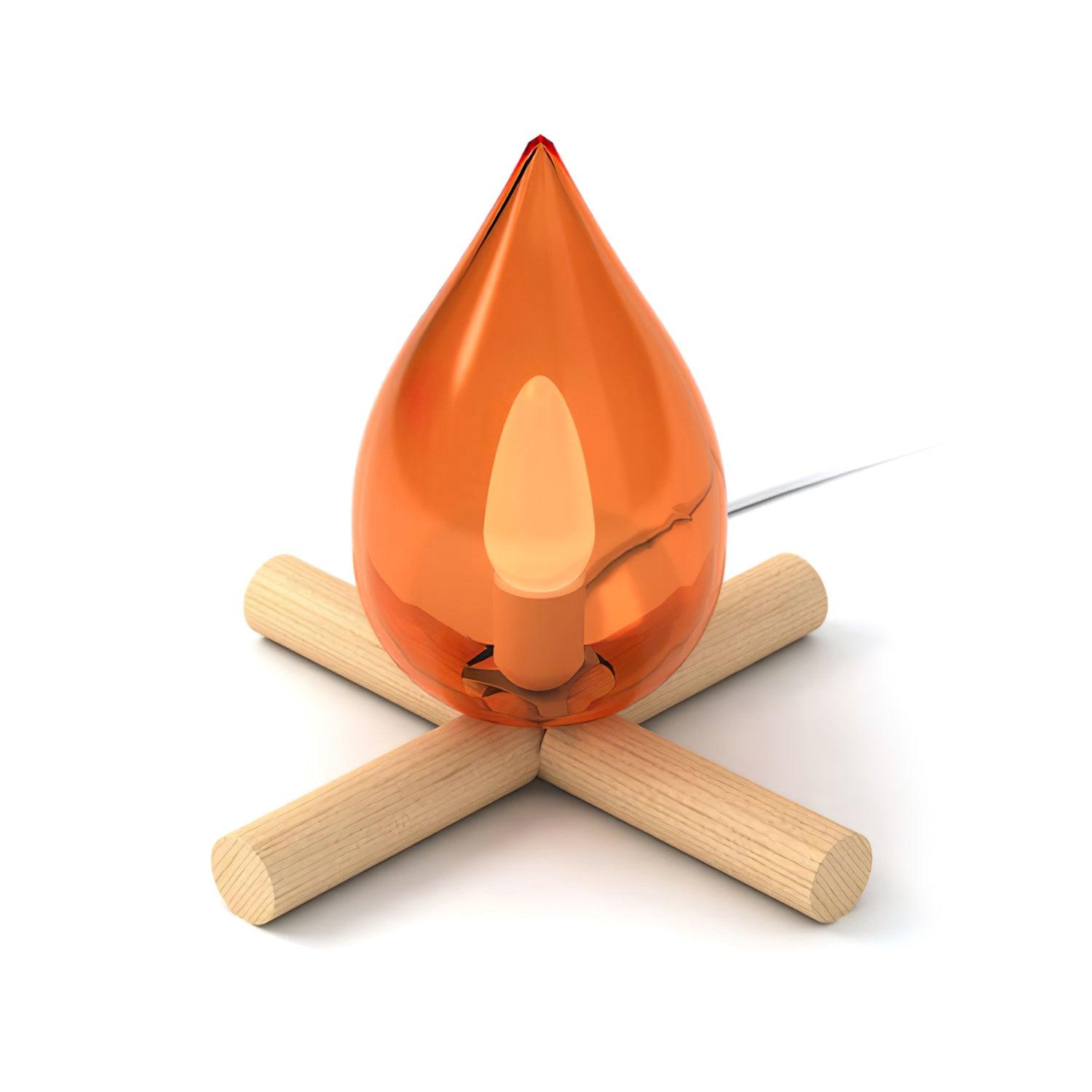 Firewood Stack Flame Table Lamp