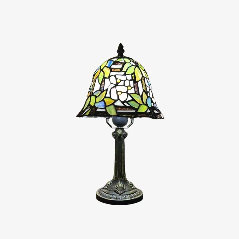 Virelle Traditional Tiffany Table Lamp - Colorful Stained Glass Dome Desk Light for Bedroom