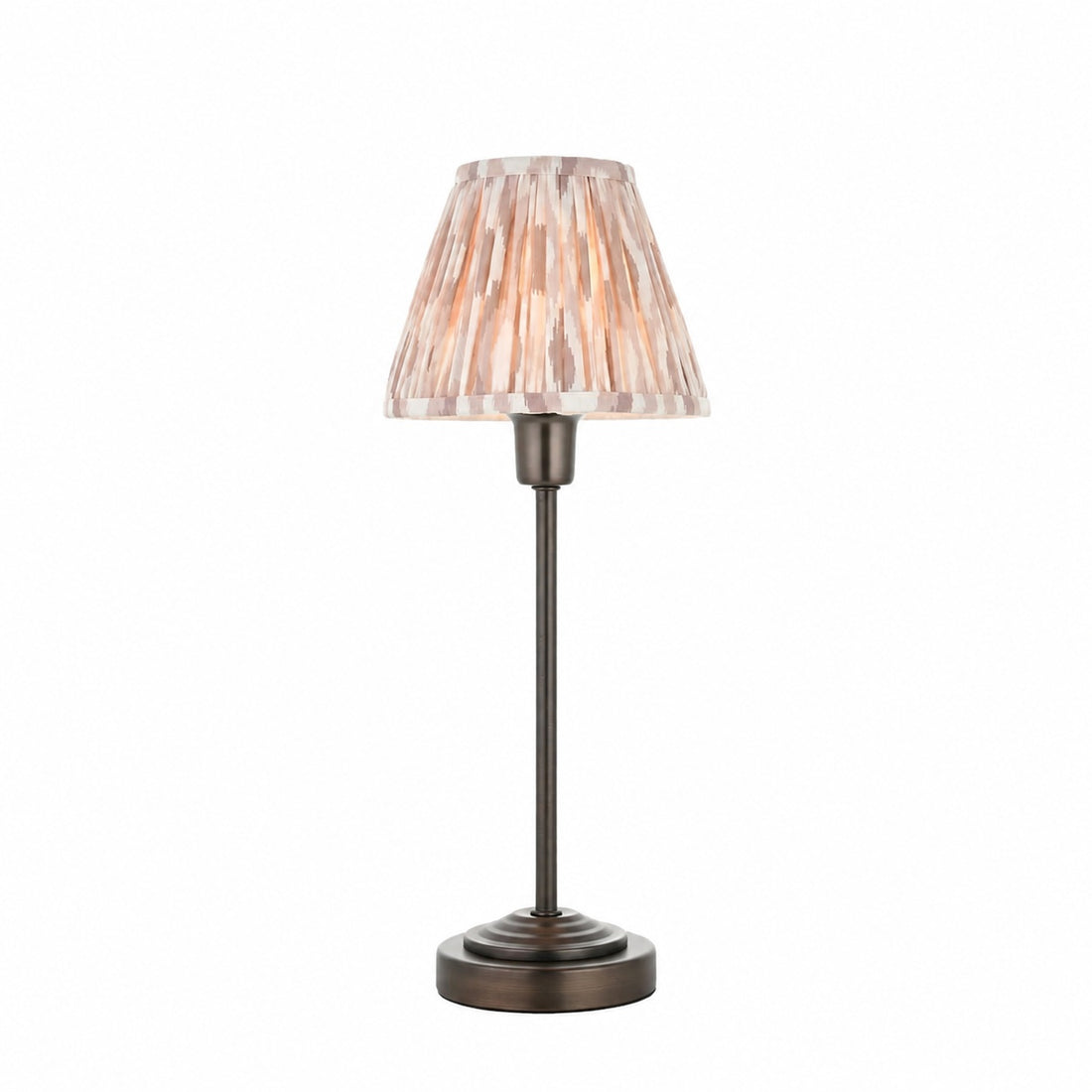 Bronzuno Patterned Fabric Table Lamp - Brass or Bronze Finish Modern-Bohemian Bedside & Living Space Light