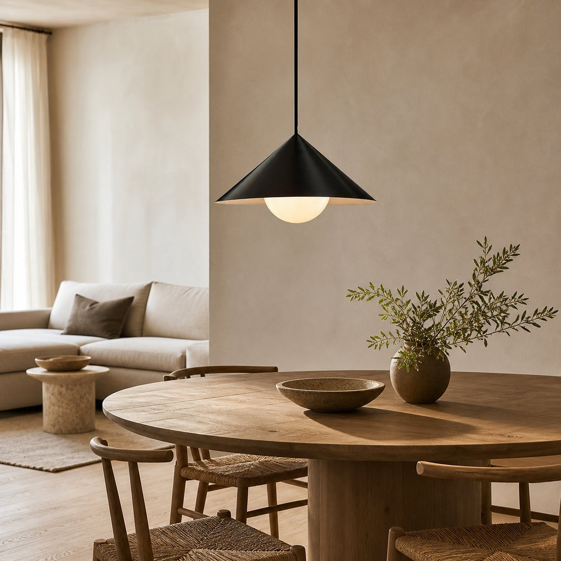 Brivana Adjustable Pendant – Cone Shade Light for Kitchen or Dining