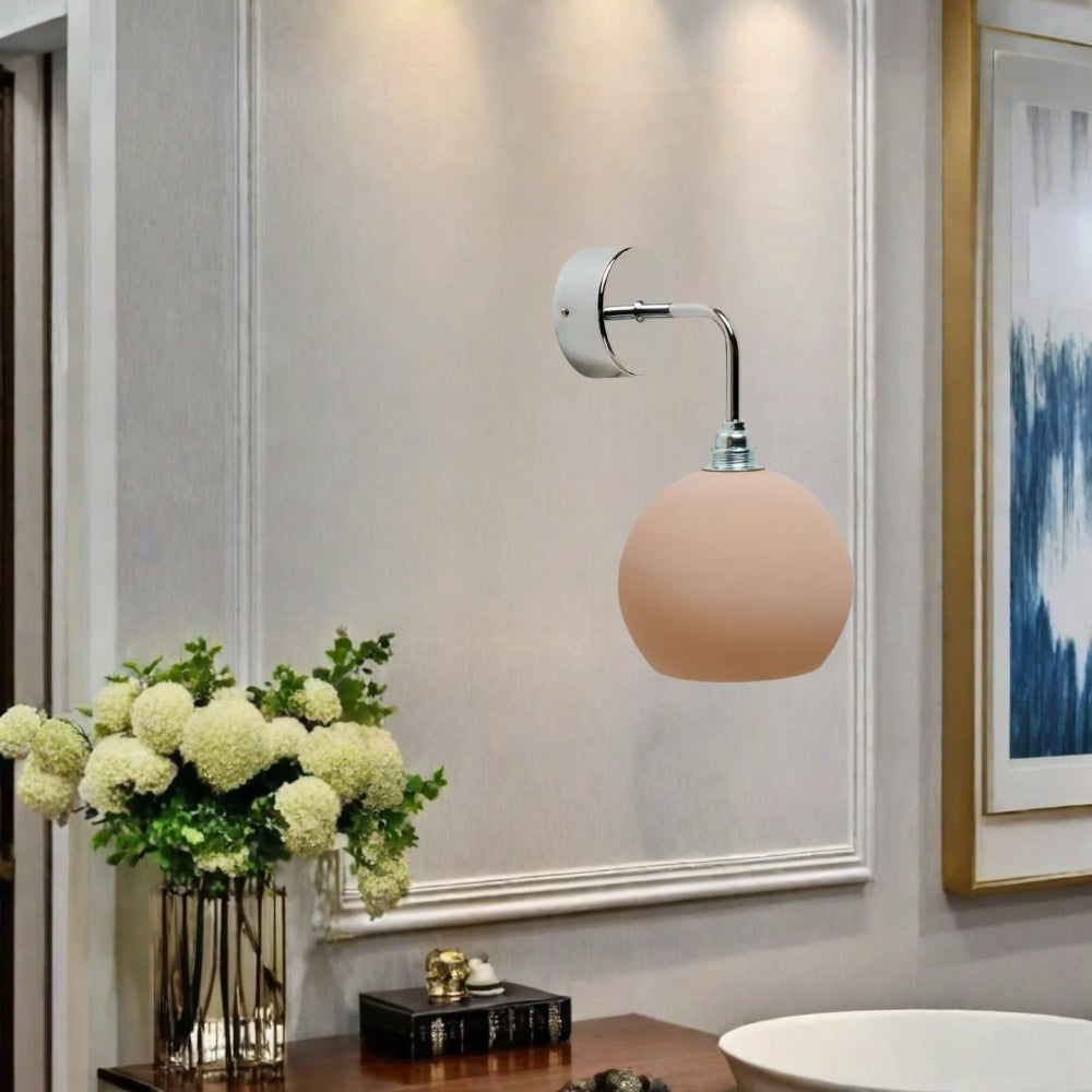 Modern Blown Glass Wall Sconce - Frosted Milk Glass Wall Lamp