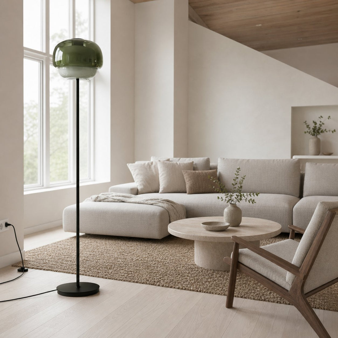 Clinco Modern Mushroom Floor Lamp - Colored Glass Design