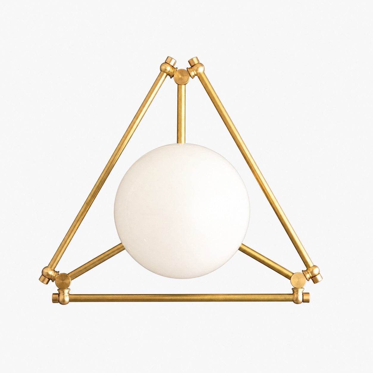 Glorica Glass Geometric Brass Ceiling Lamp - Hand-Blown Globe Design