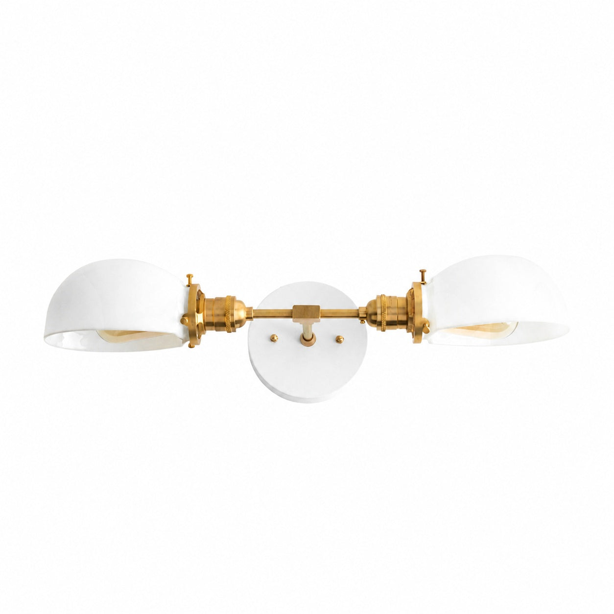 Ornato Luxe Mid-Century Vanity Light - Brass Bathroom Fixture with Opal Glass