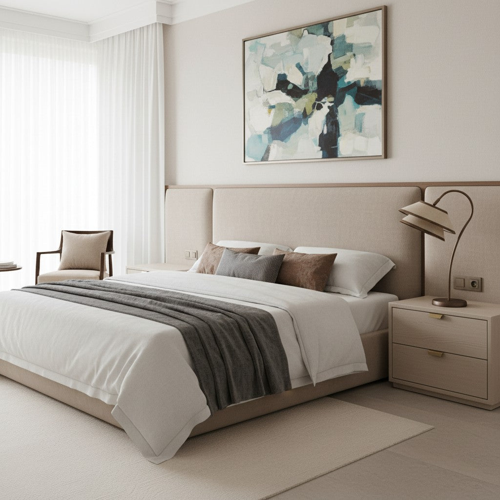 Tarivon Stacked Table Lamp – Modern Antique Linen Shade for Bedroom & Living Room