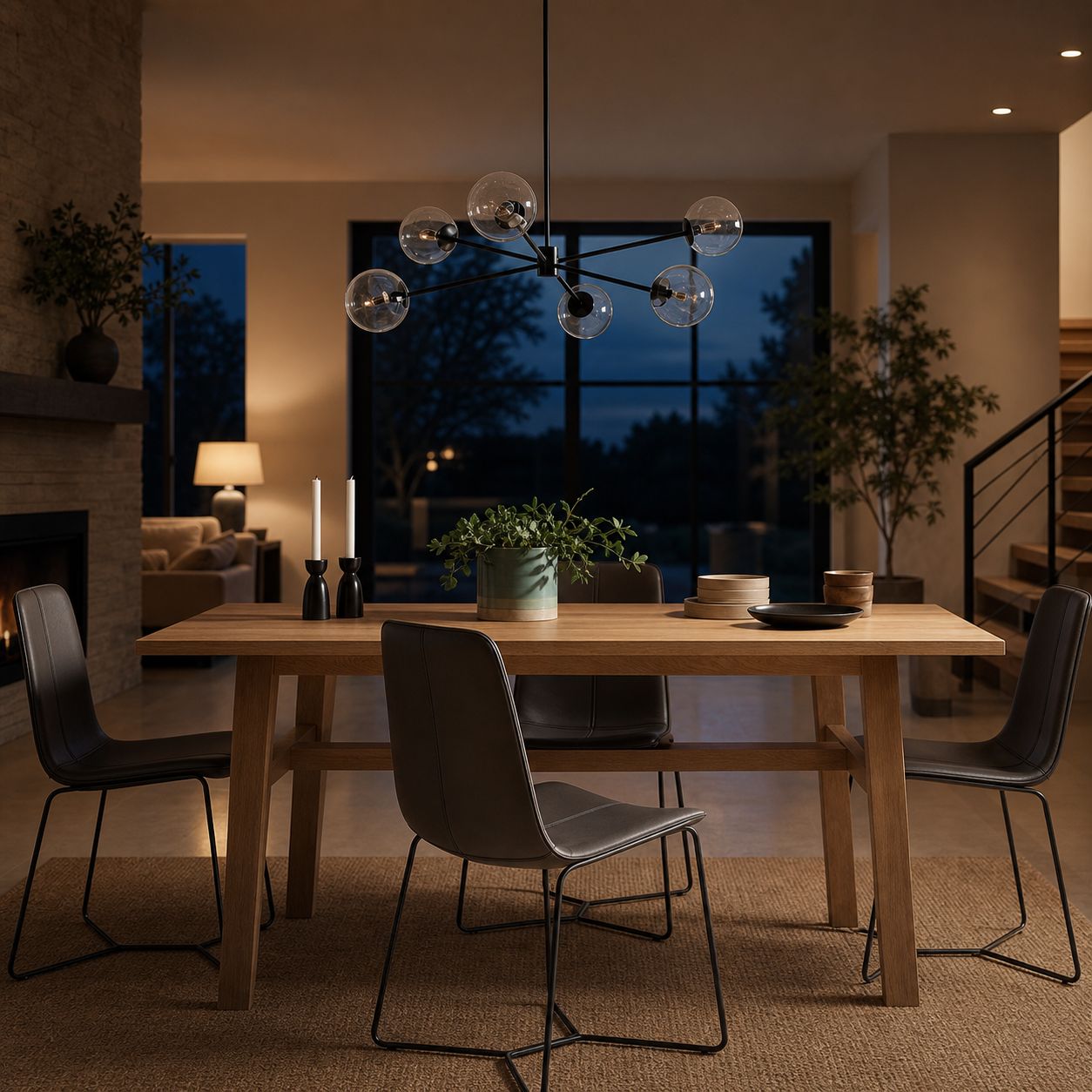 Brina 6-Light Glass Metal Frame Chandelier - Perfect Lighting