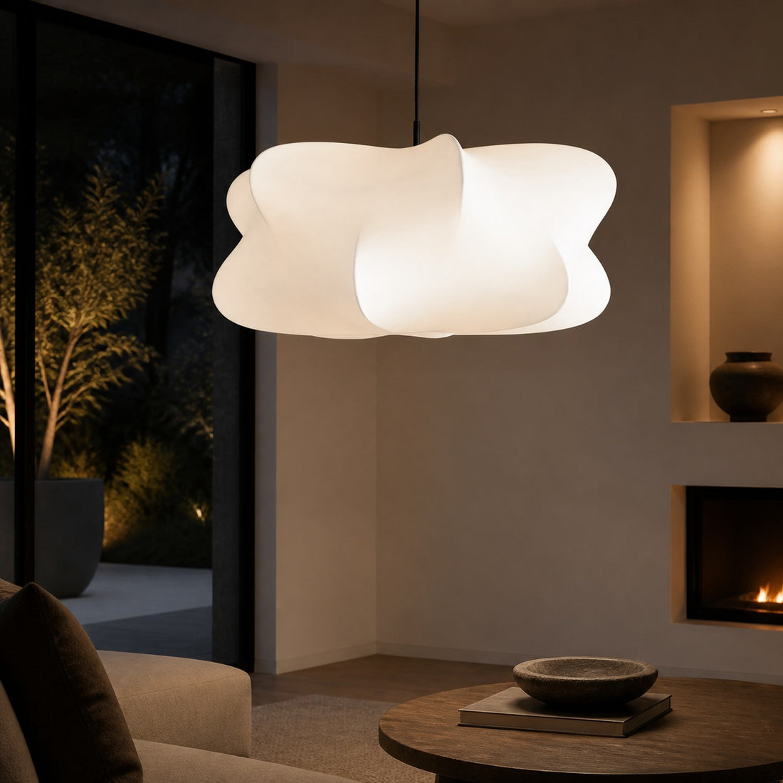 Havion Cocoon Pendant Lamp - Minimalist Polymer Shade with Adjustable Hanging