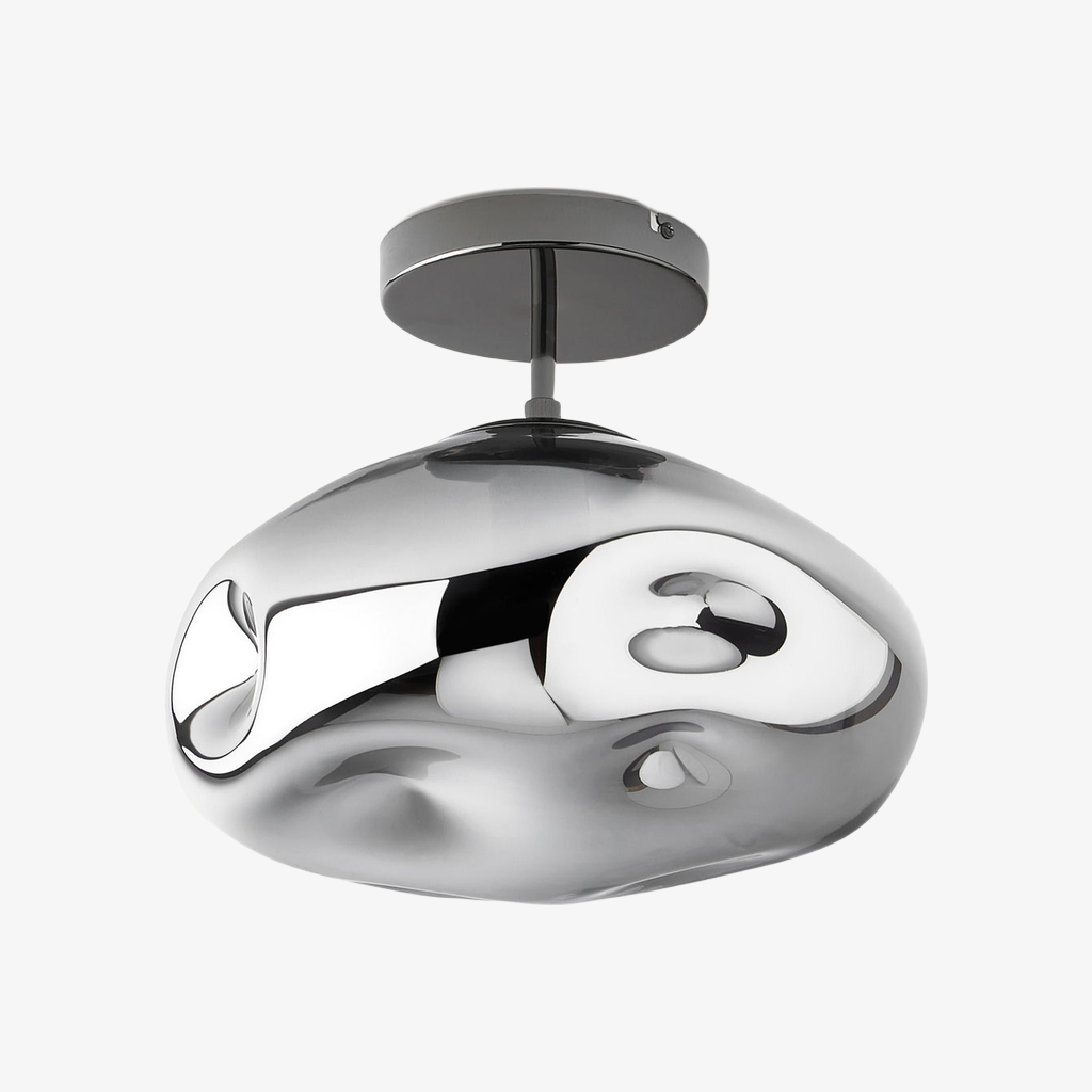 Glissora Reflective Glass Semi-Flush Ceiling Lamp – Sculptural Design, Versatile Finish for Hallways & Dining