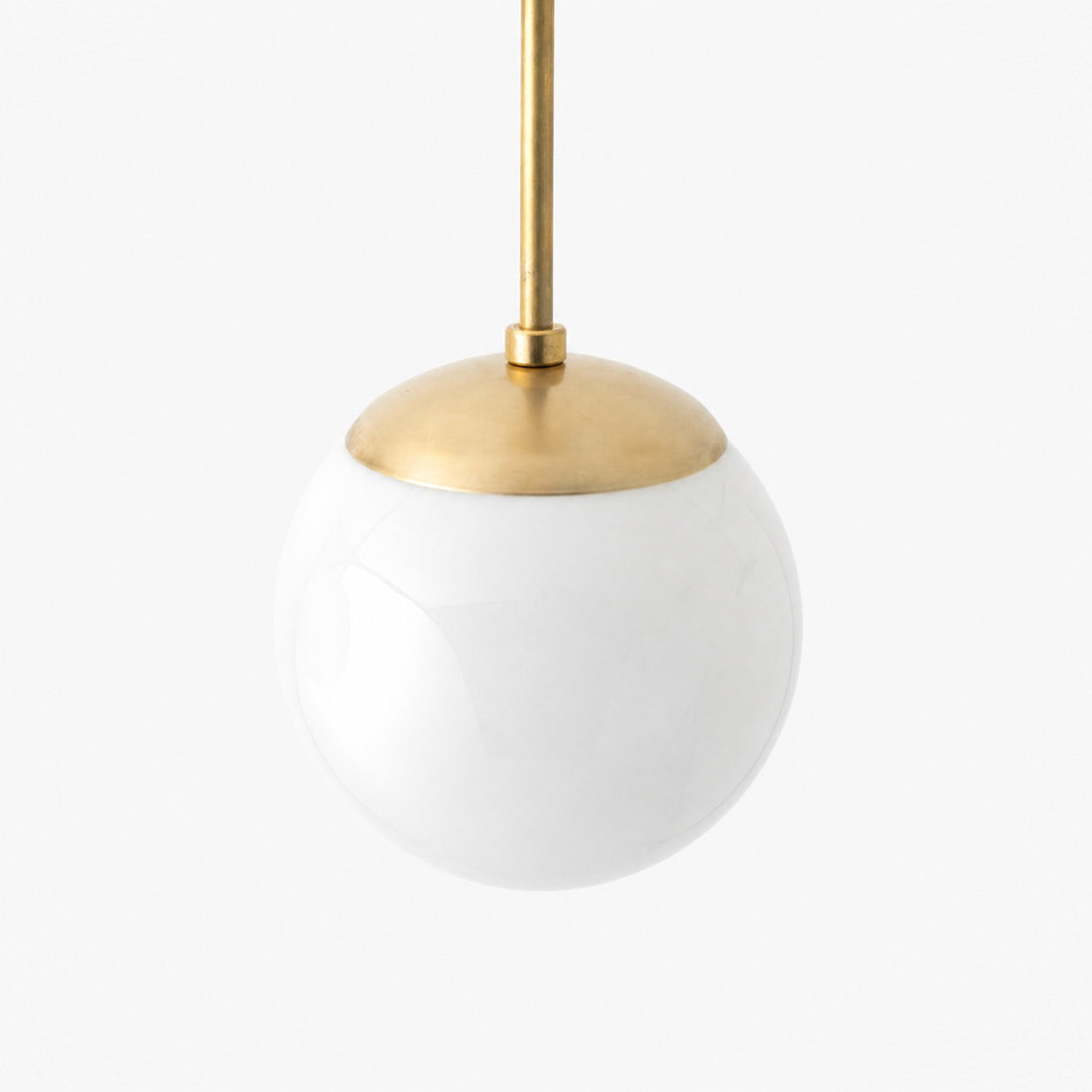 Glorica Glass White Globe Pendant Light - Mid Century Modern Glass Hanging Fixture