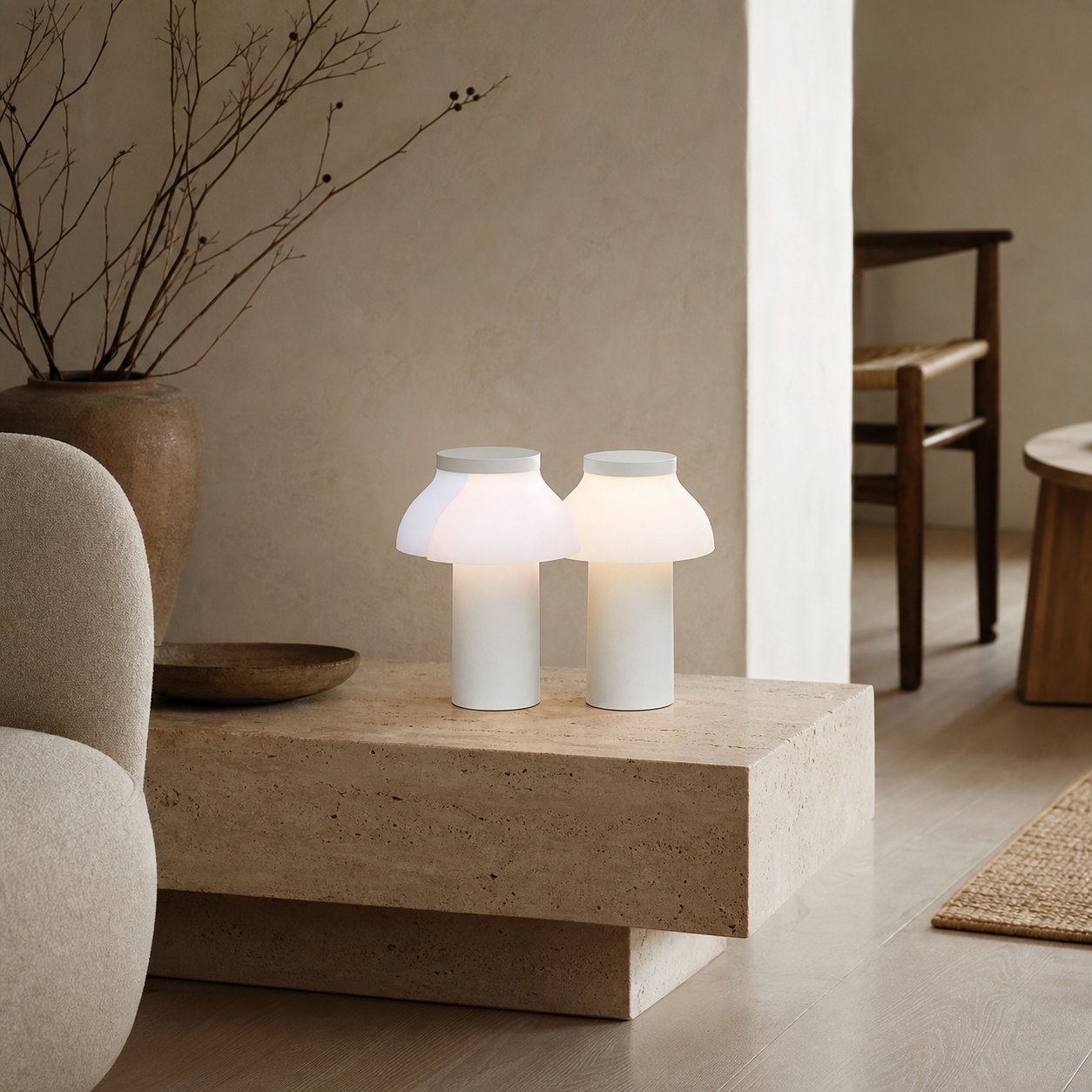 Modern Portable Table Lamp – Minimalist Rechargeable Light for Indoor Outdoor Use