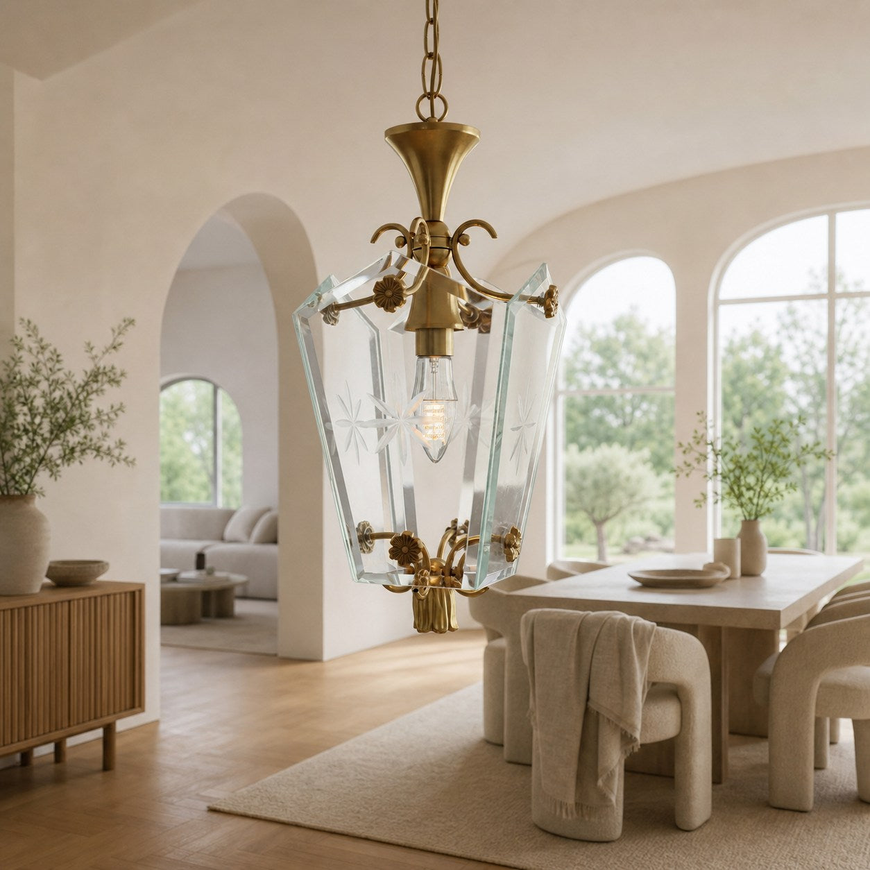 Kerise Sleek Glass Shade Pendant - Designer Ambient Light for Open Spaces or Lounges