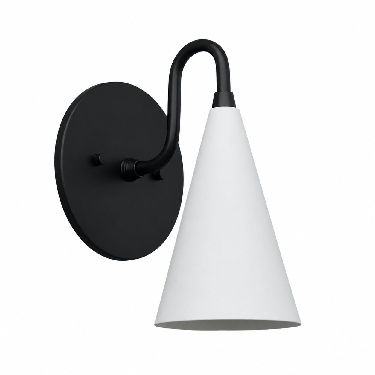 Curva Metal Cone Shade Sconce – Vintage Brass Wall Light for Entryway or Stairwell