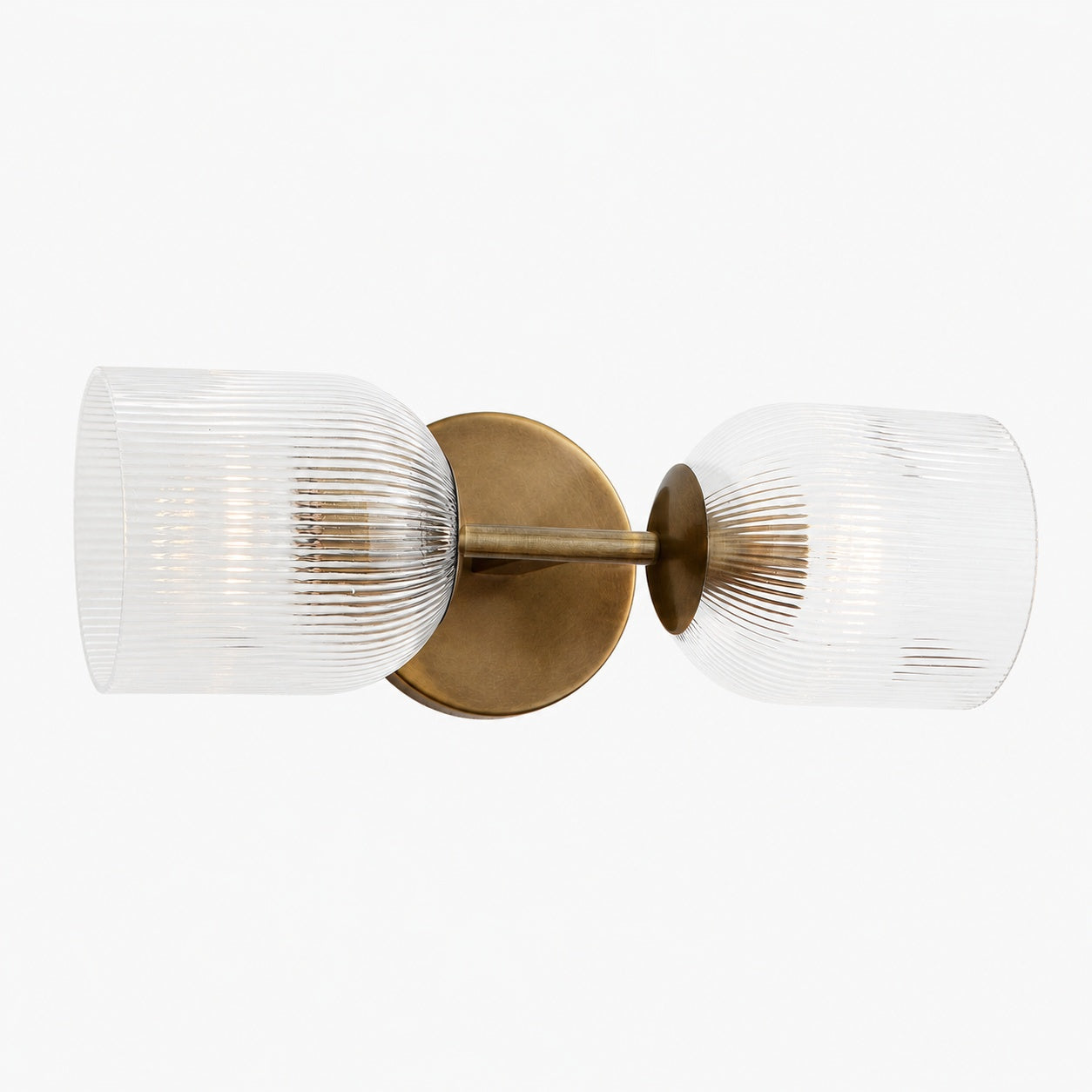Bravira Ribbed Glass Sconce - Metal Wall Light with Clear Glass Shade