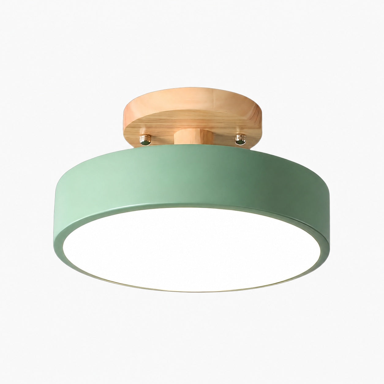 Macaroq Round Ceiling Light – Modern Wood and Acrylic for Bedroom