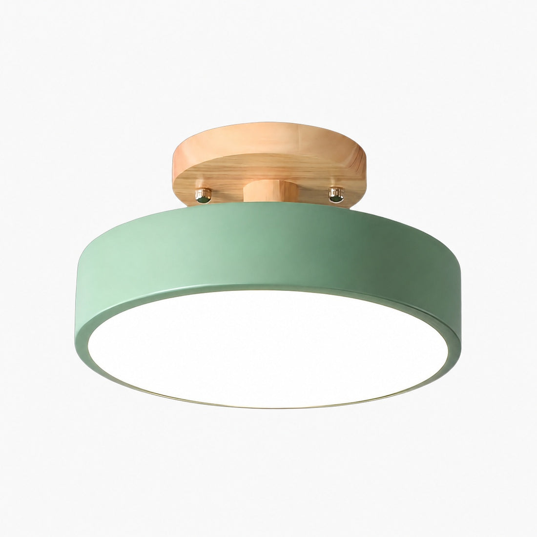 Macaroq Round Ceiling Light – Modern Wood and Acrylic for Bedroom