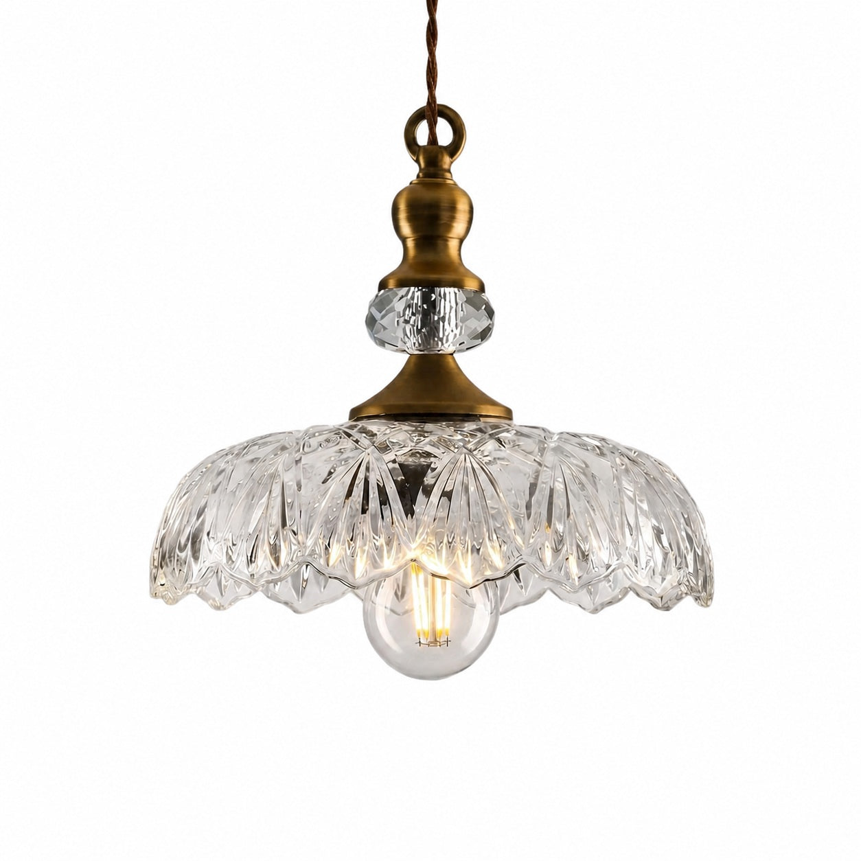 Verdoma Flower Glass Pendant Light - Vintage Floral Design for Living and Dining U01