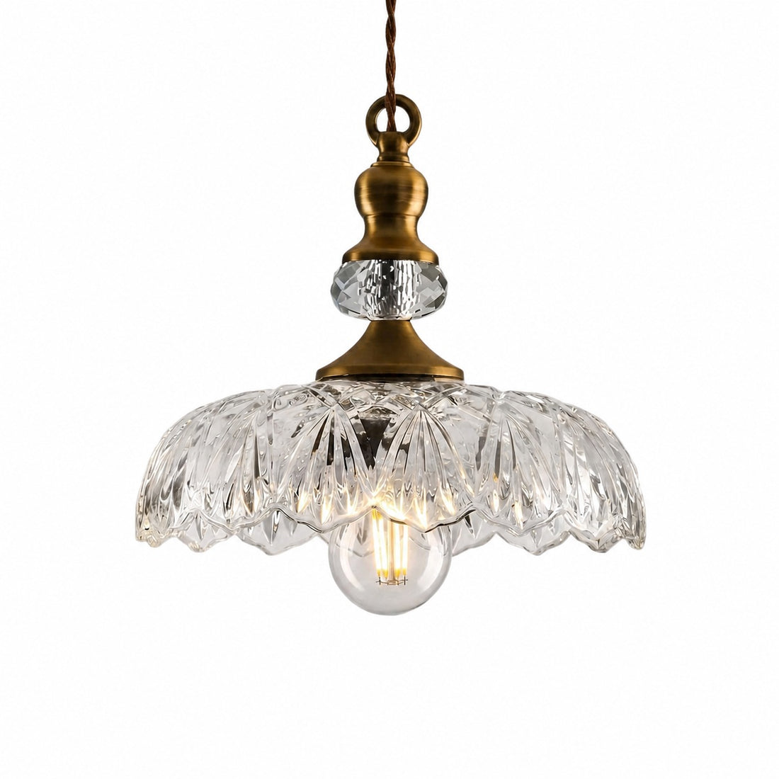 Verdoma Flower Glass Pendant Light - Vintage Floral Design for Living and Dining U01