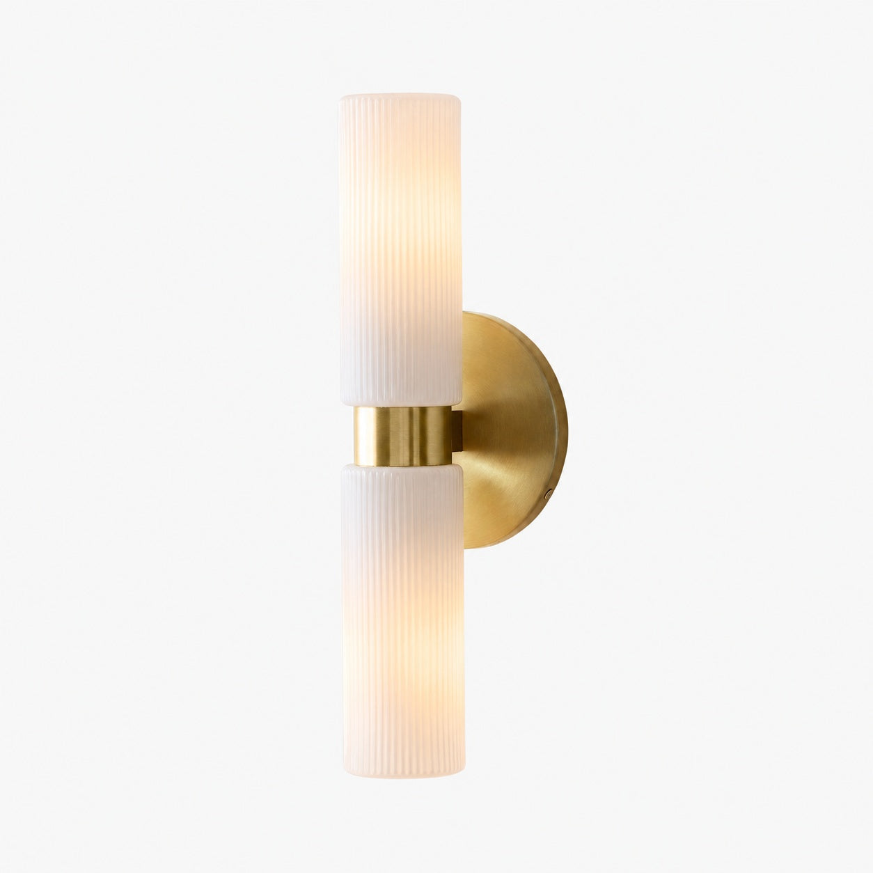 Rivora Fluted Glass Double Short Sconce - Indoor Outdoor Wall Light Elegance