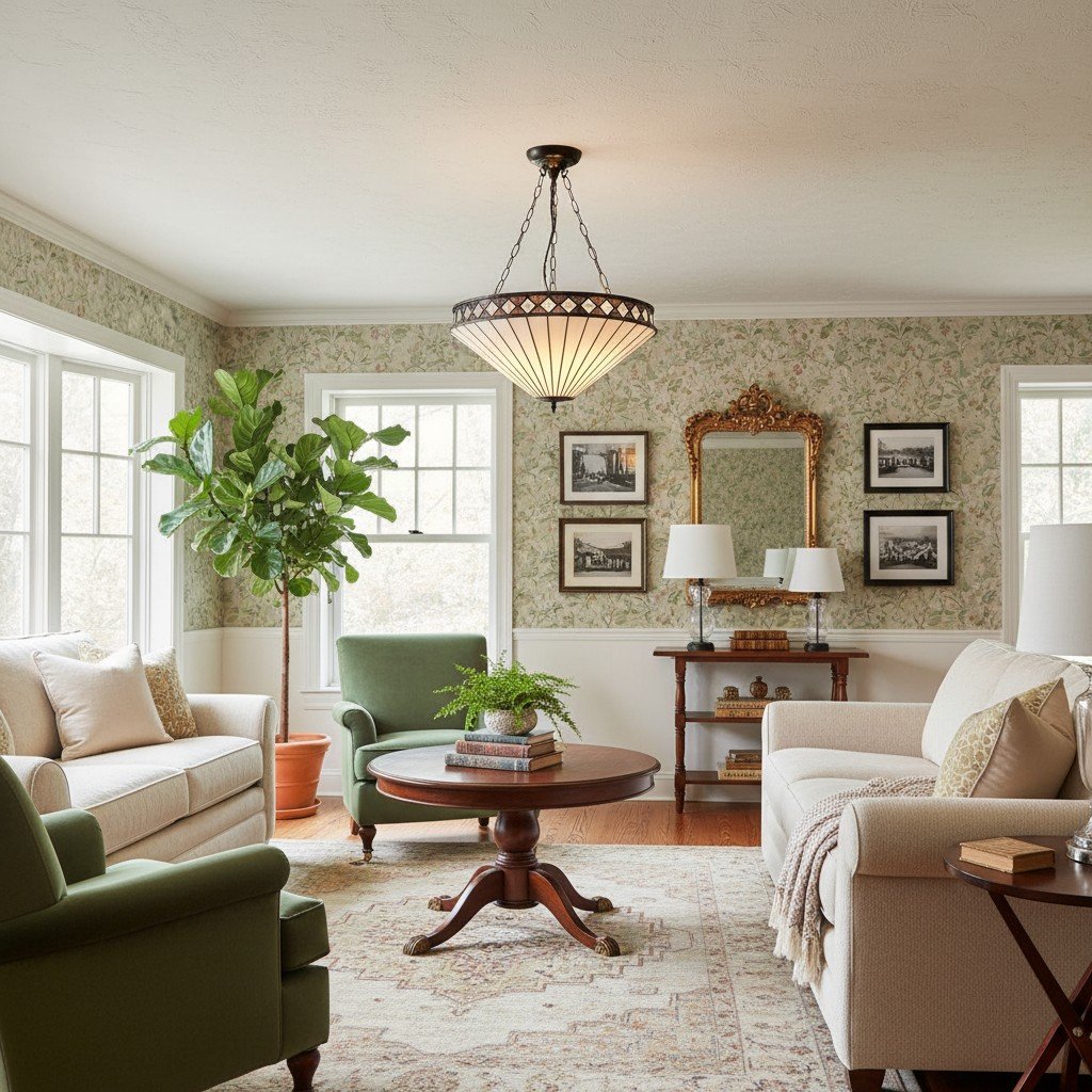 TF Fargo Adjustable Pendant with Stained-Glass Inspired Inverted Shade for Island and Dining