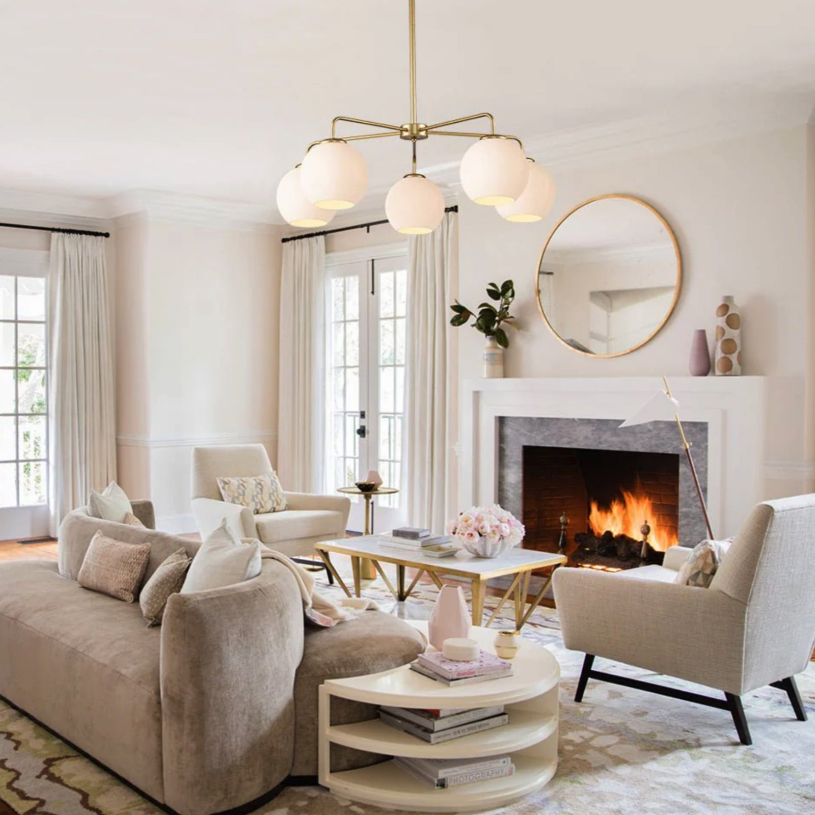 Selvion Contemporary Minimalist Chandelier – Soft Glow Porcelain Fixture for Dining & Hallway