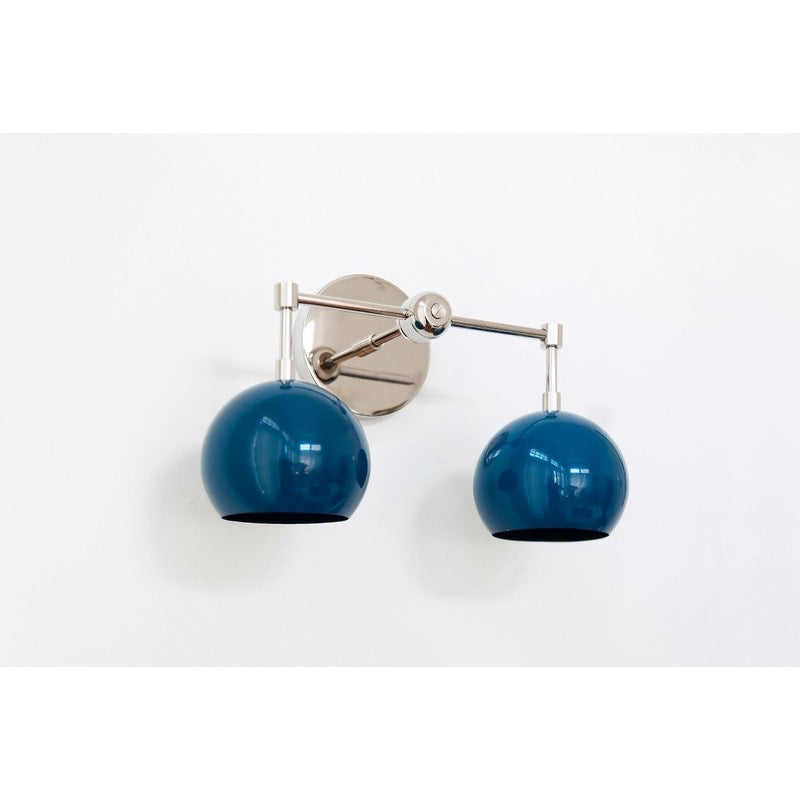 Navy Loa Wall Light - Double Ball Bath Vanity Mirror Wall Sconce