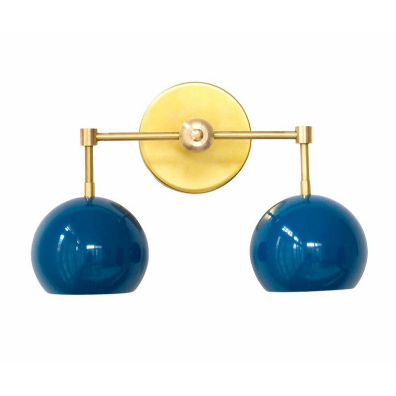 Navy Wall Light - Double Ball Bath Vanity Mirror Wall Sconce