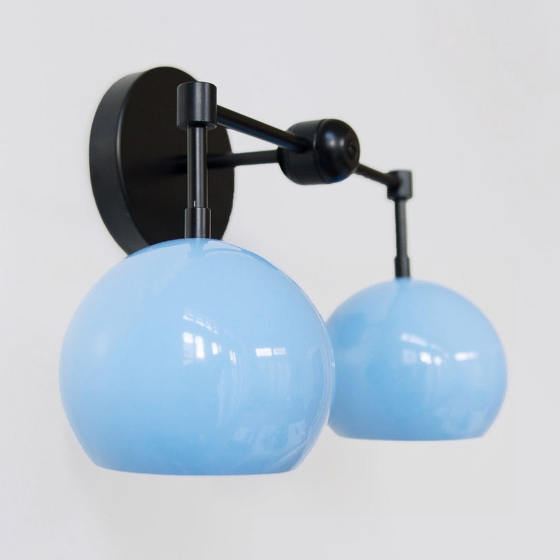 Navy Wall Light - Double Ball Bath Vanity Mirror Wall Sconce