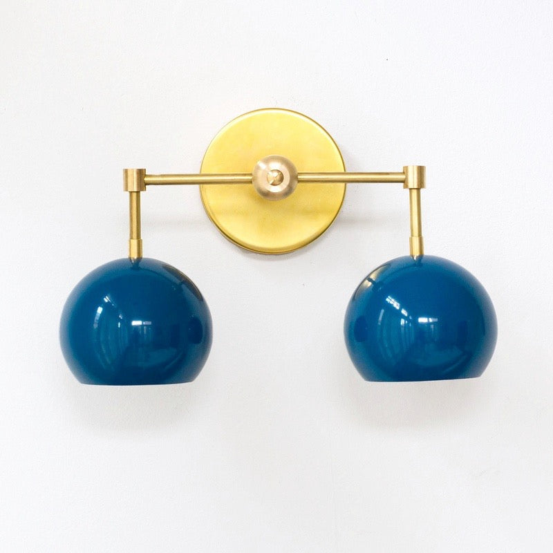 Navy Loa Wall Light - Double Ball Bath Vanity Mirror Wall Sconce