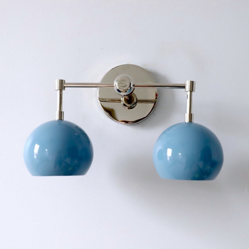 Navy Wall Light - Double Ball Bath Vanity Mirror Wall Sconce