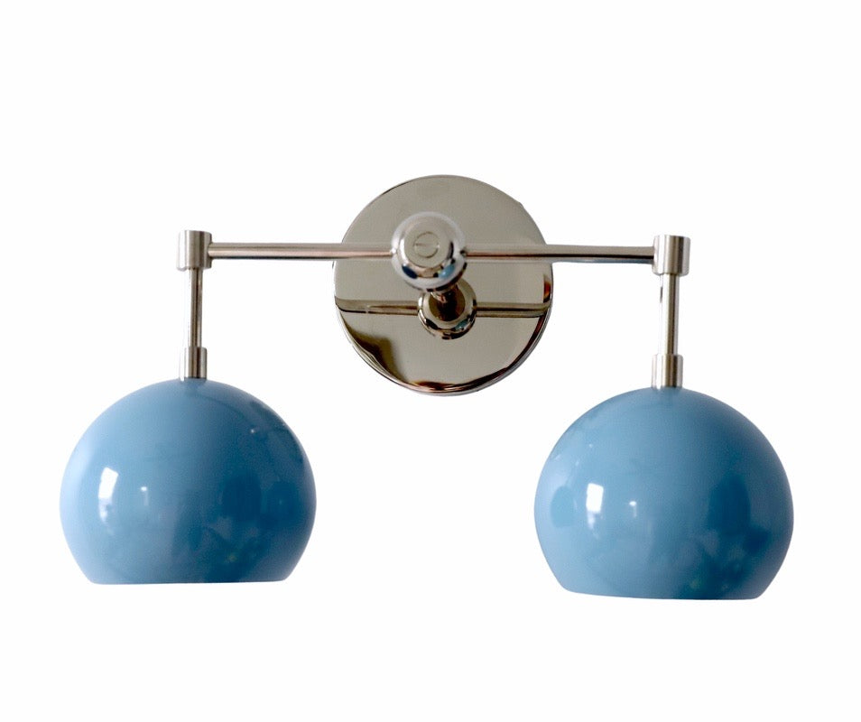 Navy Wall Light - Double Ball Bath Vanity Mirror Wall Sconce