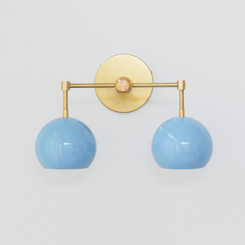 Navy Loa Wall Light - Double Ball Bath Vanity Mirror Wall Sconce
