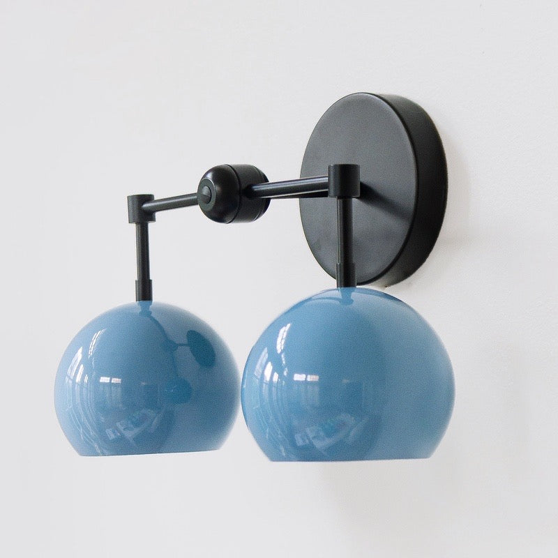 Navy Loa Wall Light - Double Ball Bath Vanity Mirror Wall Sconce