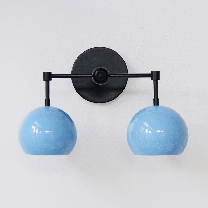 Navy Wall Light - Double Ball Bath Vanity Mirror Wall Sconce