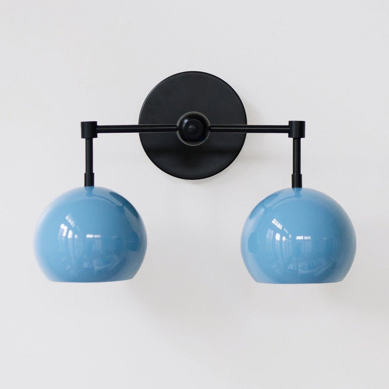 Navy Loa Wall Light - Double Ball Bath Vanity Mirror Wall Sconce