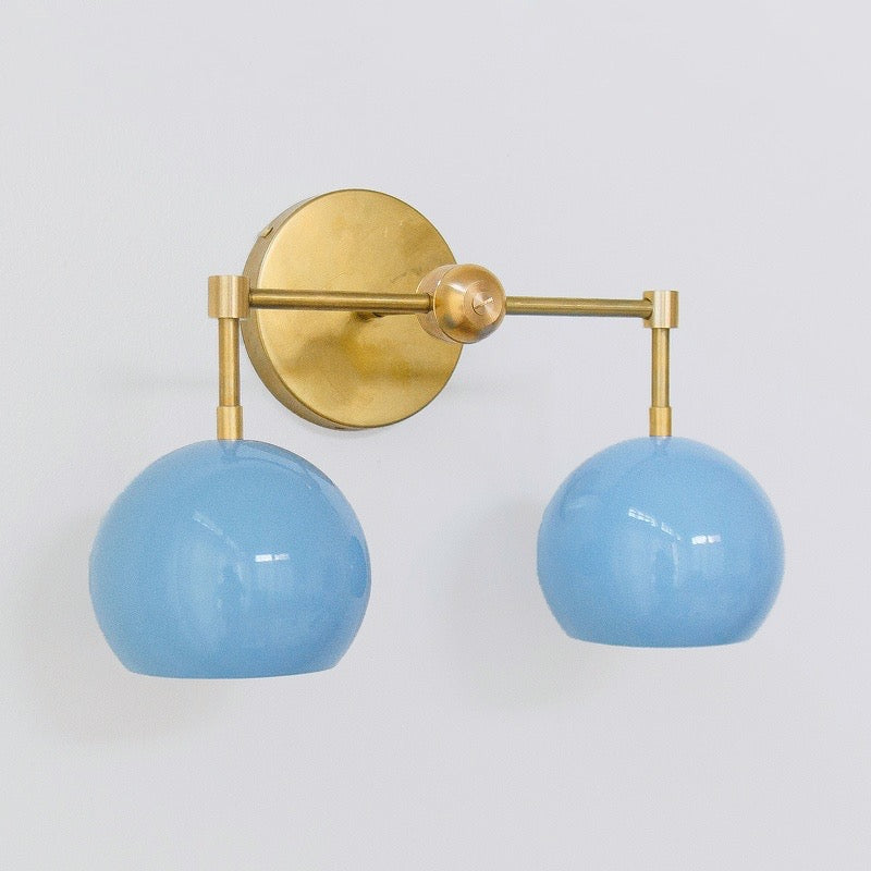 Navy Wall Light - Double Ball Bath Vanity Mirror Wall Sconce