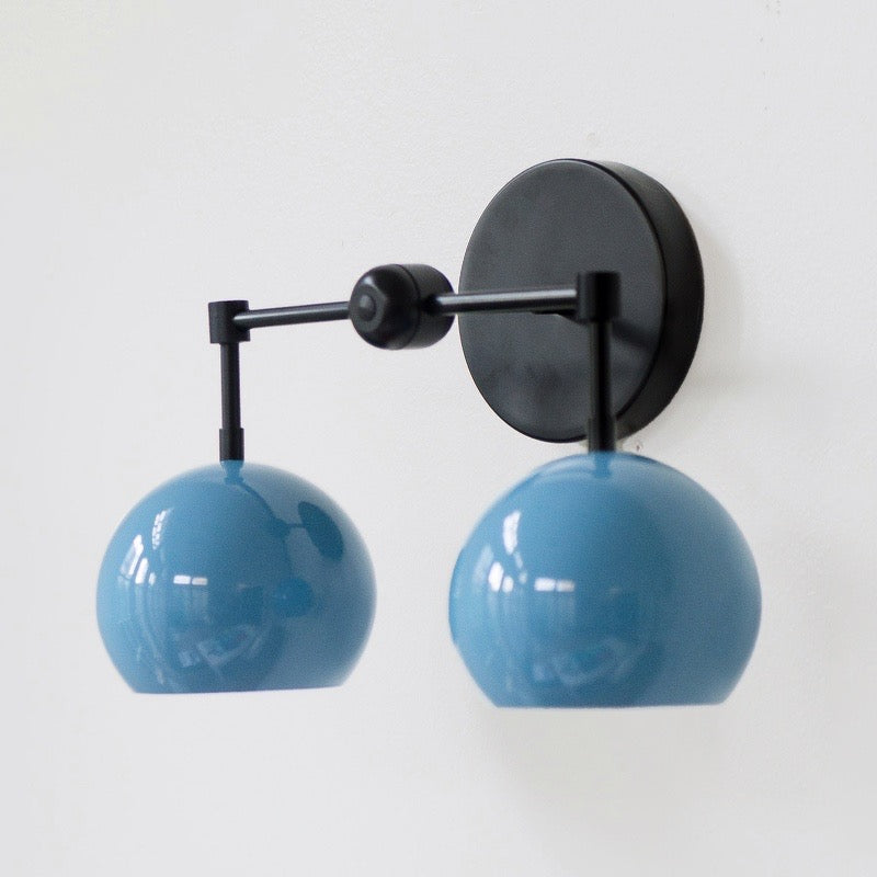 Navy Loa Wall Light - Double Ball Bath Vanity Mirror Wall Sconce