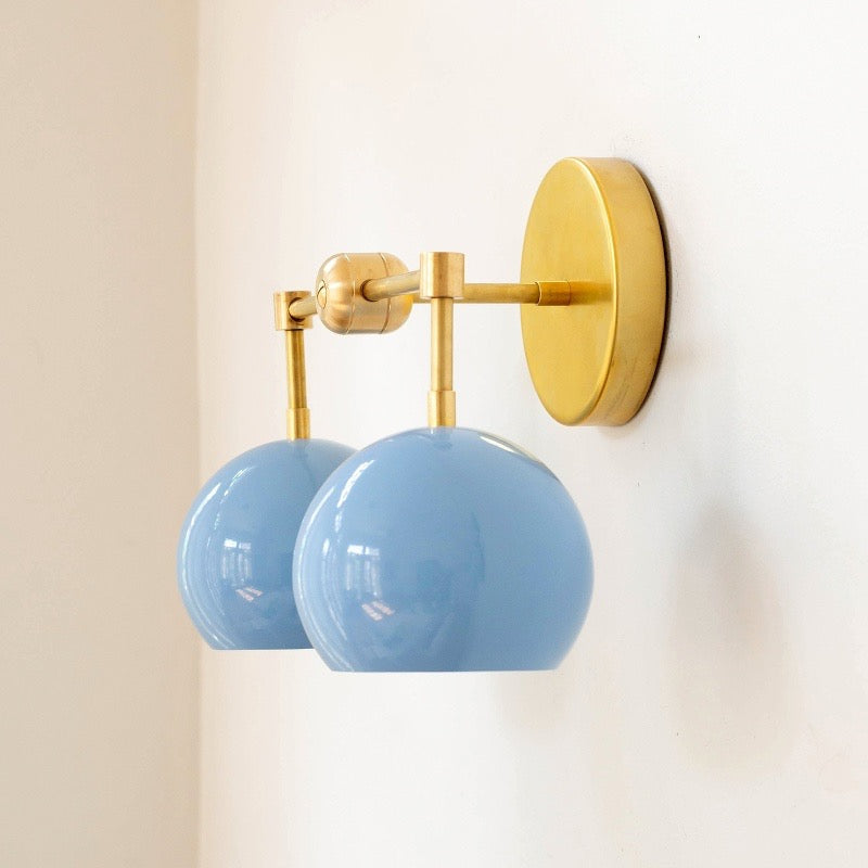Navy Wall Light - Double Ball Bath Vanity Mirror Wall Sconce