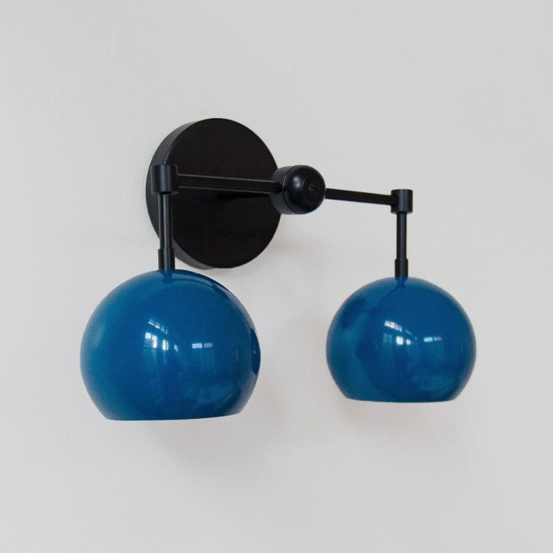 Navy Wall Light - Double Ball Bath Vanity Mirror Wall Sconce