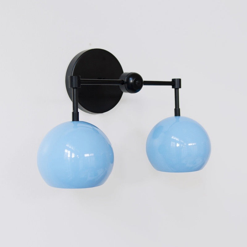 Navy Loa Wall Light - Double Ball Bath Vanity Mirror Wall Sconce