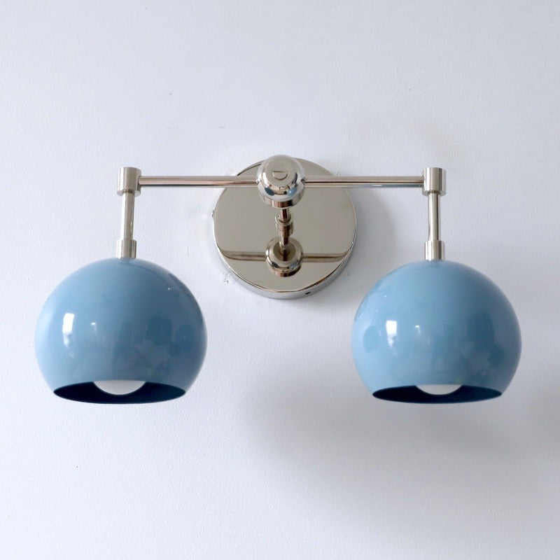 Navy Wall Light - Double Ball Bath Vanity Mirror Wall Sconce