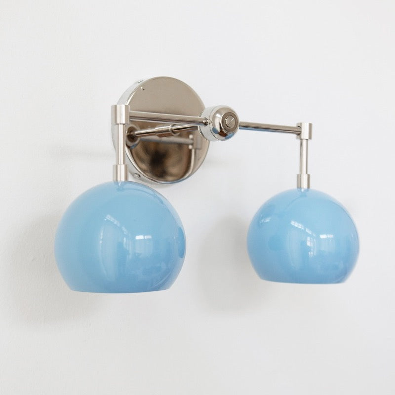 Navy Wall Light - Double Ball Bath Vanity Mirror Wall Sconce