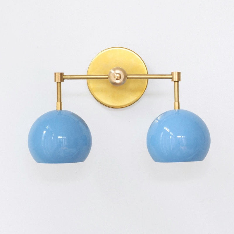 Navy Wall Light - Double Ball Bath Vanity Mirror Wall Sconce