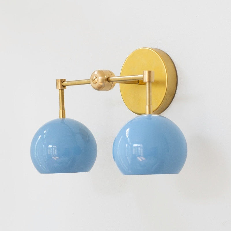 Navy Loa Wall Light - Double Ball Bath Vanity Mirror Wall Sconce