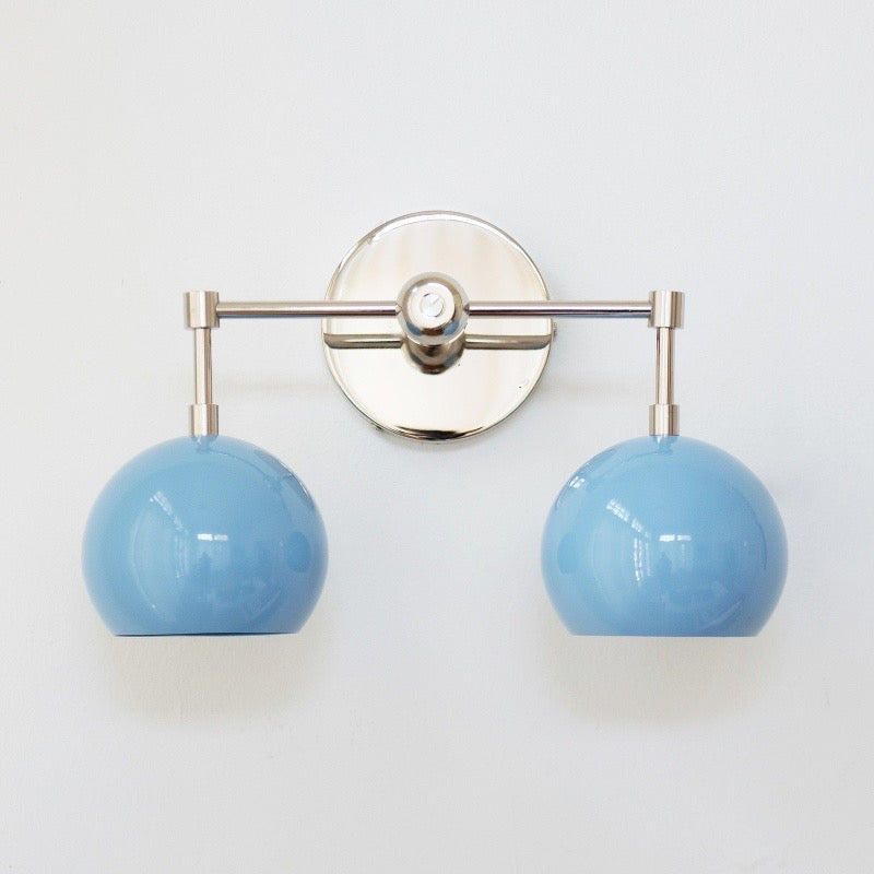 Navy Wall Light - Double Ball Bath Vanity Mirror Wall Sconce