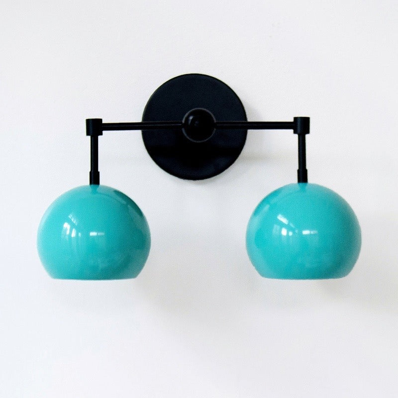 Navy Wall Light - Double Ball Bath Vanity Mirror Wall Sconce