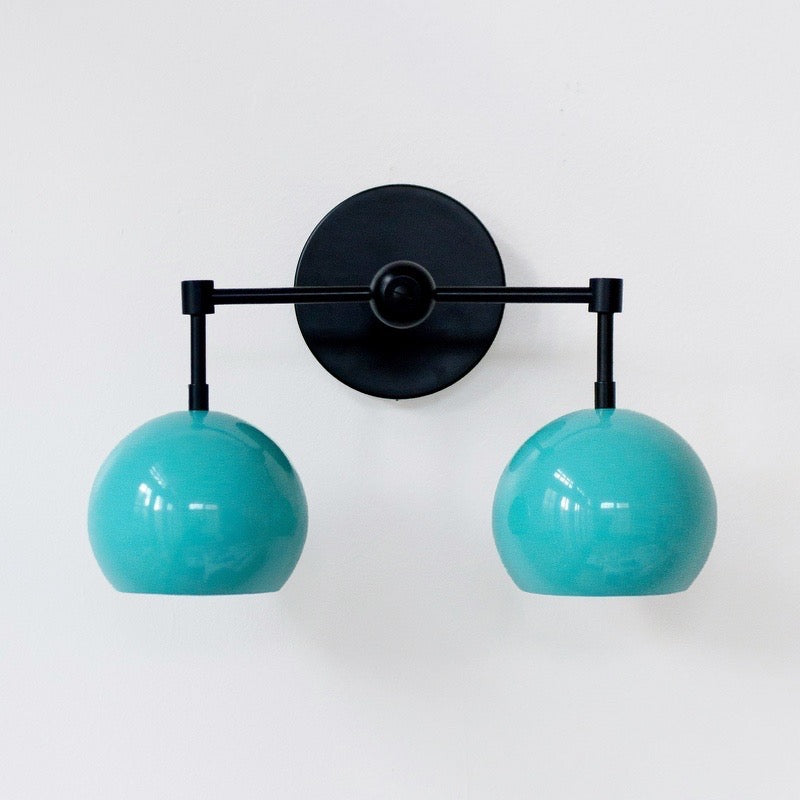 Navy Wall Light - Double Ball Bath Vanity Mirror Wall Sconce