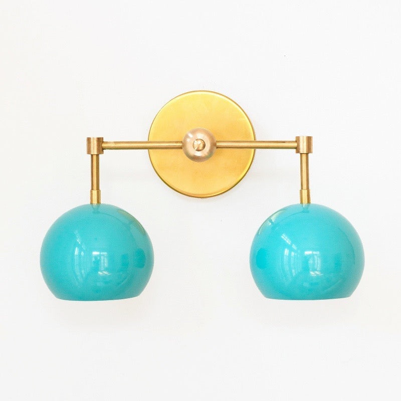 Navy Loa Wall Light - Double Ball Bath Vanity Mirror Wall Sconce